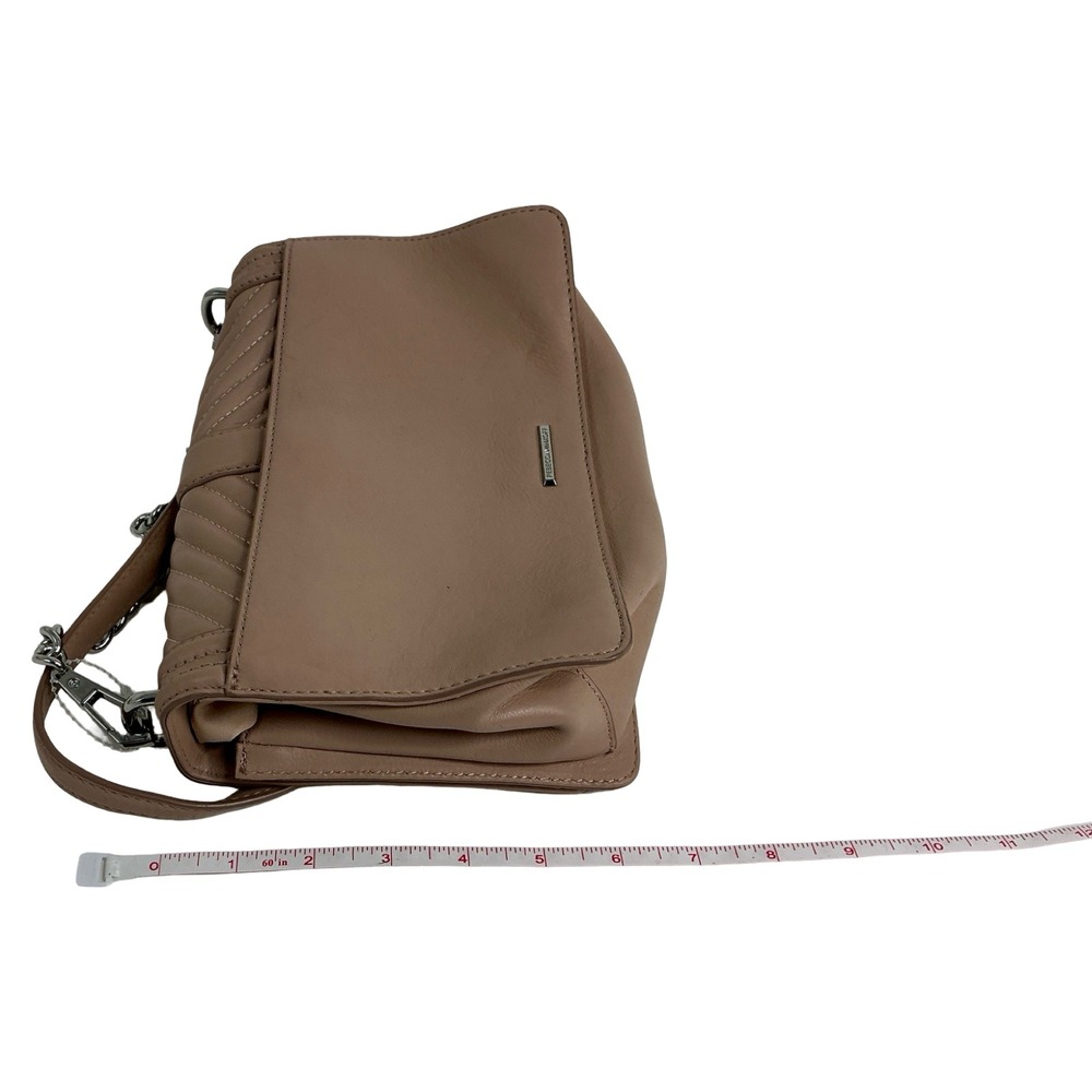 Rebecca Minkoff Love Too Crossbody Bag Tan Quilted Leather Silver Hardware - Picture 5 of 8